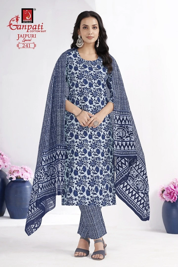 Ganpati Jaipuri Special Vol 10 Pure Cotton Wholesale Readymade Salwar Suit Catalog — Wholesale Salwar Suits, Ganpati wholesale from Surat — view 11